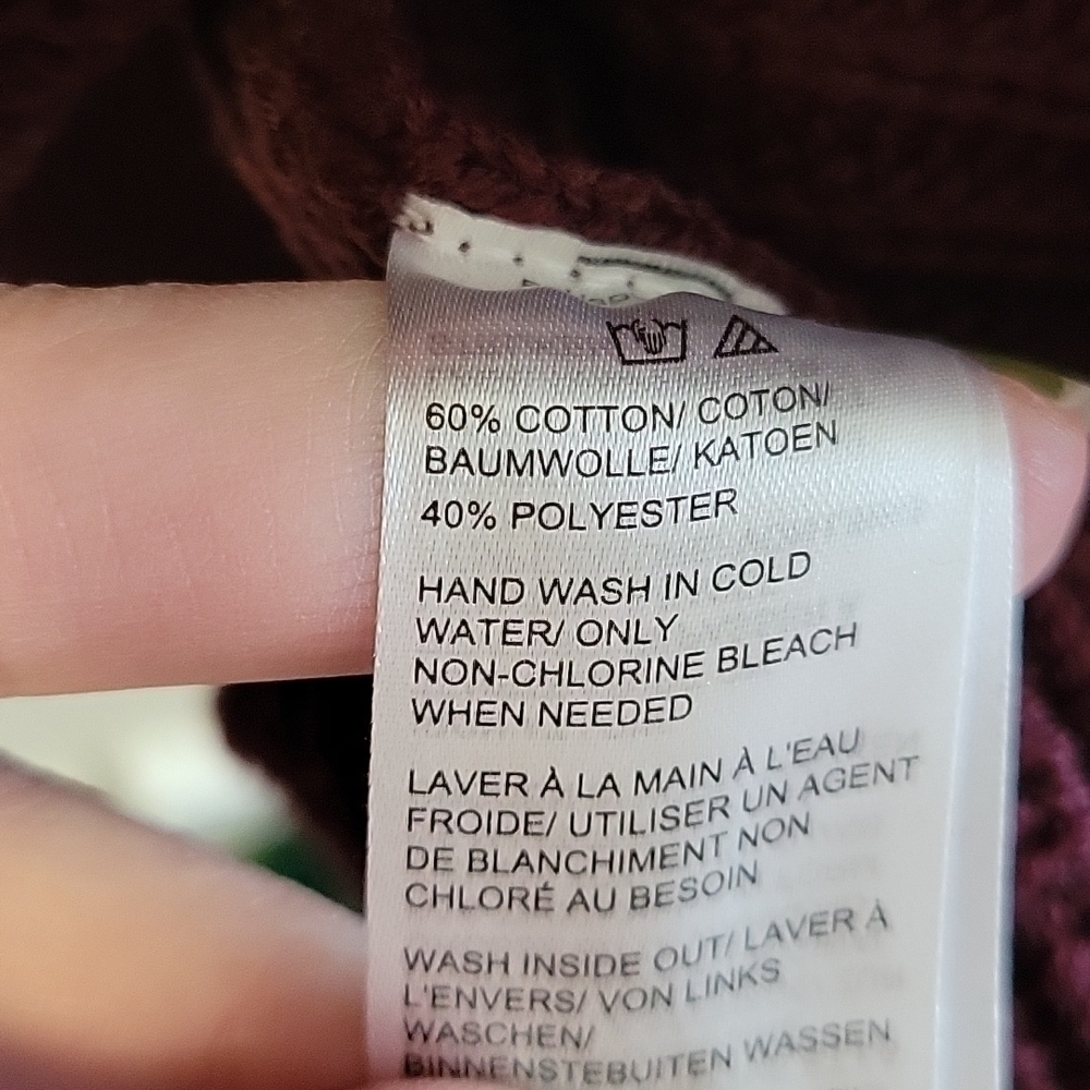 𝅺LORD & TAYLOR Burgundy Sweather US S - Picture 6 of 8